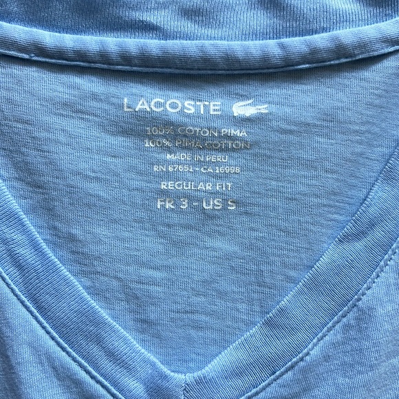Lacoste Men's V-Neck T-Shirt - Size 3 (Small) - Picture 3 of 5